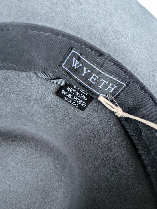 Wyeth River Charcoal Grey Wool Fedora Hat OS NWT main image 7